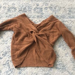 Rust colored knot back sweater